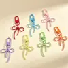 Hebilla de puerta de color macarrón con lazo y cinta, accesorios de joyería DIY hechos a mano con cuentas, llavero de dibujos animados