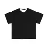 Verão 2025 Novo Americano Retrô Simples Falso Duas Peças Solto Ombro Regular Versátil Camiseta Manga Curta Preto Moda