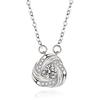 Juego de cadena con colgante de rosa giratoria de amor simple y elegante, collar con colgante de trébol pequeño de alta calidad
