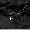 Collar Colgante de Luna de Acero Inoxidable para Mujer Simple Exquisito Moda Versátil Elegante Cadena de Clavícula de Media Luna Joyería Cadena de Lana