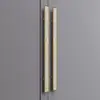 Manija de Puerta de Vidrio de Club de Mármol Imitación de Gama Alta Caja Manija de Puerta de Madera Manija de Borde Estrecho Moderna de Lujo Ligero Oro