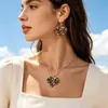 Pendientes y Anillo de Moda con Diseño Circular, Estilo Ins Retro Geométrico Estampado de Leopardo, Pendientes y Anillo de Moda Transfronterizos Europeos y Americanos para Mujer