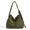 Bolsa de Gran Capacidad, Estilo Japonés de Nicho, Bolsa de Nylon Estilo Perezoso, Bolso Cruzado de Hombro Único, Bolso Tote de Color Sólido a la Moda Casual