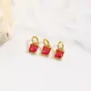 Nicho Elegante Geométrico Cuadrado Colorido Zircón Colgante Pequeño Pulsera DIY Collar Pendientes Accesorios Material Joyería