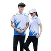 24 verão novo terno casual para casais camisa POLO homens e mulheres esportes ao ar livre roupas para grupo de corrida manga curta estampada atacado