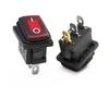 Interruptor de barco à prova d'água KCD1 vermelho com luz 15 * 21mm uma peça à prova d'água 3 pernas 2 engrenagens interruptor basculante à prova de óleo
