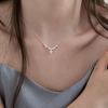 Nicho Luxo Acessível Prata Quebrada Strass Prata 925 Banhada Colar Feminino Simples Elegante High-End Corrente Clavicular Gelo Moído
