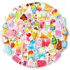 Pegatinas de Cono de Helado Nuevas Transfronterizas de 50 Piezas Coloridas de Verano Lindas Pegatinas de Material de Decoración de Cono de Helado