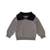 2026 Nuevo Suéter de Punto con Cuello Polo a Rayas y Bloques de Color de Moda Otoñal para Niños y Niñas