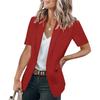 Moda Femenina Verano 2026 Transfronteriza Elegante Blazer Holgado Estilo Europeo y Americano Chaqueta Lisa de Manga Corta para Mujer