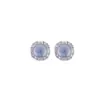 Pendientes de Plata de Ley S925 Yuebao Jewelry de Aguamarina Redondos Geométricos, Pendientes de Nicho Frescos y Modernos Estilo Ins