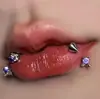 Anillo para Labio Garra de Dragón Acero Inoxidable Anillo para Hélice Auricular Bola de Zirconia Anillo de Herradura Decoración para Labio Acero de Titanio 4 Colores Venta al por Mayor Transfronteriza Joyería para Piercing