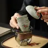 Taza de Té de Vidrio Roja con Tapa Olla Grande Individual No Caliente para una Persona Juego de Té Kung Fu Tetera de Color Bajo Esmalte