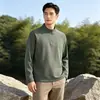 Sudadera de Otoño de Manga Larga con Cremallera a Media Altura y Cuello Alto, Sellado con Pegamento, Marca de Tendencia, Cuello Alto, Secado Rápido, Top de Manga Larga para Negocios