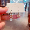Pendientes de Gato con Lazo de Piedra Ojo de Gato, Estilo de Nicho de Lujo Ligero, Sensación de Alta Gama, Pendientes Populares, Accesorios de Oreja Versátiles
