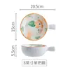 Vajilla de Cerámica Zhi Qiu Plato de Celebridad de Internet Tazón Plato de Mesa para el Hogar Tazón de Sopa de Alta Apariencia Tazón de Arroz Cuchara Juego de Tazones Pequeños Frescos para Postre