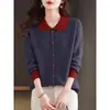 Blusa de Tricô com Gola Peter Pan para Mulheres, Estilosa 2026 Novo Estilo, Suéter Versátil Que Pode Ser Usado como Camada Base ou Peça Externa