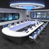 Mesa de Conferência Criativa em Forma de U Mesa Longa Senso de Tecnologia Multifuncional Sala de Conferência Mesa de Negociação Mesa Inteligente para Videoconferência