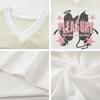 Marca de Moda Calle Deviruchi Estampado de Letras Costuras Transpirable Camiseta de Manga Corta para Hombre Verano Casual Combinable Top de Pareja