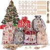 Novo Transfronteiriço Saco Pendurado de Doces de Natal para Crianças Saco de Decoração de Natal Saco Calendário do Advento Saco de Linho de Contagem Regressiva para Presentes
