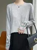 Primavera 2026 Nuevo Suéter de Punto Bordado Estilo Chino Nuevo para Mujer Cuello Redondo Ajustado Estilo Nacional Versátil Elegante Top