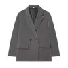Chaqueta de Traje de Doble Botonadura Suelta, Versátil, de Manga Larga, Ajustada, Nueva para Mujer, Europea y Americana, Primavera y Otoño
