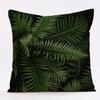 Comercio exterior para funda de almohada de planta verde tropical verde lino algodón lino cojín para el hogar coche sofá pequeño fresco respaldo