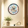 Reloj de pared "Gong Xi Fa Cai" estilo crema, Dios de la Riqueza que trae fortuna, reloj silencioso artístico creativo para la sala de estar, reloj a prueba de polvo sin taladro
