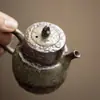 Chaleira de Barro e Pedra Antiga Kettle Retrô Chinesa Plana Utensílio Doméstico de Cerâmica Conjunto de Chá Kung Fu Bule Único Presente de Feriado