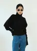 Estilo Nuevo de Primavera Suelto Casual Versátil Manga Larga Tejido Suave Cómodo Suéter de Cachemira Ceñidor de Cintura Adelgazante Top para Mujer