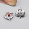 Plata de ley S925 lapislázuli pez doble moneda doble anillo doble accesorios para orejas vintage desgastado DIY material hecho a mano joyería