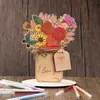 Productos Nuevos Transfronterizos Día de la Madre Bricolaje Hecho a Mano Virutas de Madera Marcado Láser Artesanías de Madera Adornos de Mesa para Fiesta En Stock