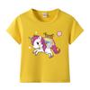 Ropa infantil de dibujos animados de unicornio primavera nueva camiseta de algodón de manga corta para niños bebé algodón jersey superior suministro de fábrica