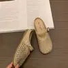 Sandalias Planas de Malla Fluida con Pedrería Transpirables de Hebilla y Correa, Punta Cerrada, Estilo Nuevo de Verano 2026, Color Sólido, para Vacaciones