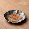 Posavasos Redondo Tejido de Bambú de Aleación Estilo Chino, Aislante de Calor, Posavasos Creativo Hecho a Mano para Copa de Vino, Taza de Té para Sala de Té, Accesorios para Juego de Té Kung Fu