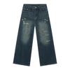 MTLCLOTHES jeans masculinos versão coreana do novo high street cleanfit polido branco do velho rasgado perna larga maré