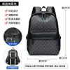 Nova Bolsa para Notebook Casual Masculina de Grande Capacidade com Estampa Xadrez, Mochila de Negócios, Mochila de Couro de Alta Qualidade para Homens
