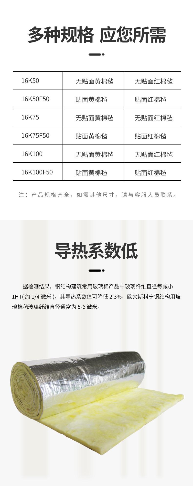 欧文斯科宁钢结构建筑用玻璃棉卷毡