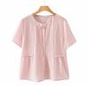 Conjunto de camiseta de verão para mãe de meia-idade 2024 novo feminino de meia-idade e idoso que reduz a idade solto estilo estrangeiro camisa pequena roupa de avó