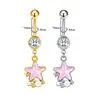Gabe Moda Transfronteriza Europea y Americana Anillo para Ombligo de Acero Inoxidable Estrella Lazo Garra de Gato Joyería Accesorios para Piercings
