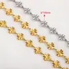 Joyería DIY Acero Inoxidable Dorado Trébol de Cuatro Hojas de la Suerte Cadena Hecha a Mano Cadena para Collar Pulsera de Mujer Accesorios de Joyería