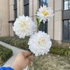 Peonía de llama de 3 cabezas, flor artificial para decoración de bodas y hogar, venta al por mayor