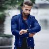 2024 Novo Marrom Comércio Exterior Outono/Inverno Moda Europeia e Americana Roupas de Couro Masculino Tamanho Grande Zíper Jaqueta de Couro para Motociclista Casaco