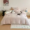 Roupa de Cama Divertida Infantil Algodão de Fibra Longa Escovado Conjunto de Três ou Quatro Peças Outono e Inverno Quente Conjunto 100% Algodão Roupa de Cama 1,2m Não Esfria na Pele