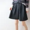 Falda de Punto de Lana Pura Estilo Coreano Nueva Otoño/Invierno 2026 para Mujer, Falda de Color Sólido Elástica con Cintura Torcida de Corte A con Mangas Cortas