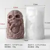 Molde para Vela Aromática de Caveira Halloween Jiahuimei Molde para Ornamento Decorativo de Gesso Resina Caveira DIY
