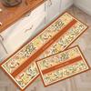 Conjunto de Tapetes para Piso de Cozinha, Tapetes de Pé de Veludo Cristal Absorventes de Água e Óleo, Tapetes Longos para Entrada, Tapetes Domésticos de Desenho Animado de Natal