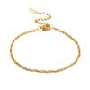 Cabello liso de fábrica, versátil, a la moda, chapado en oro real, no se decolora, hipoalergénico, cadena de onda de agua, acero inoxidable 304, pulsera para mujer
