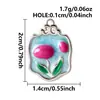 Pingente Série de Flores Transfronteiriça Europeia e Americana Tulipa Colorida com Gotejamento de Óleo Acessórios para Joias DIY Acessórios de Aço Inoxidável
