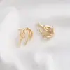 Acessórios para Brincos Atacado Retenção Forte de Cor Brincos de Laço de Fita Preenchidos com Ouro 14K Brincos de Pendurar Duplo DIY Acessórios para Joias de Orelha